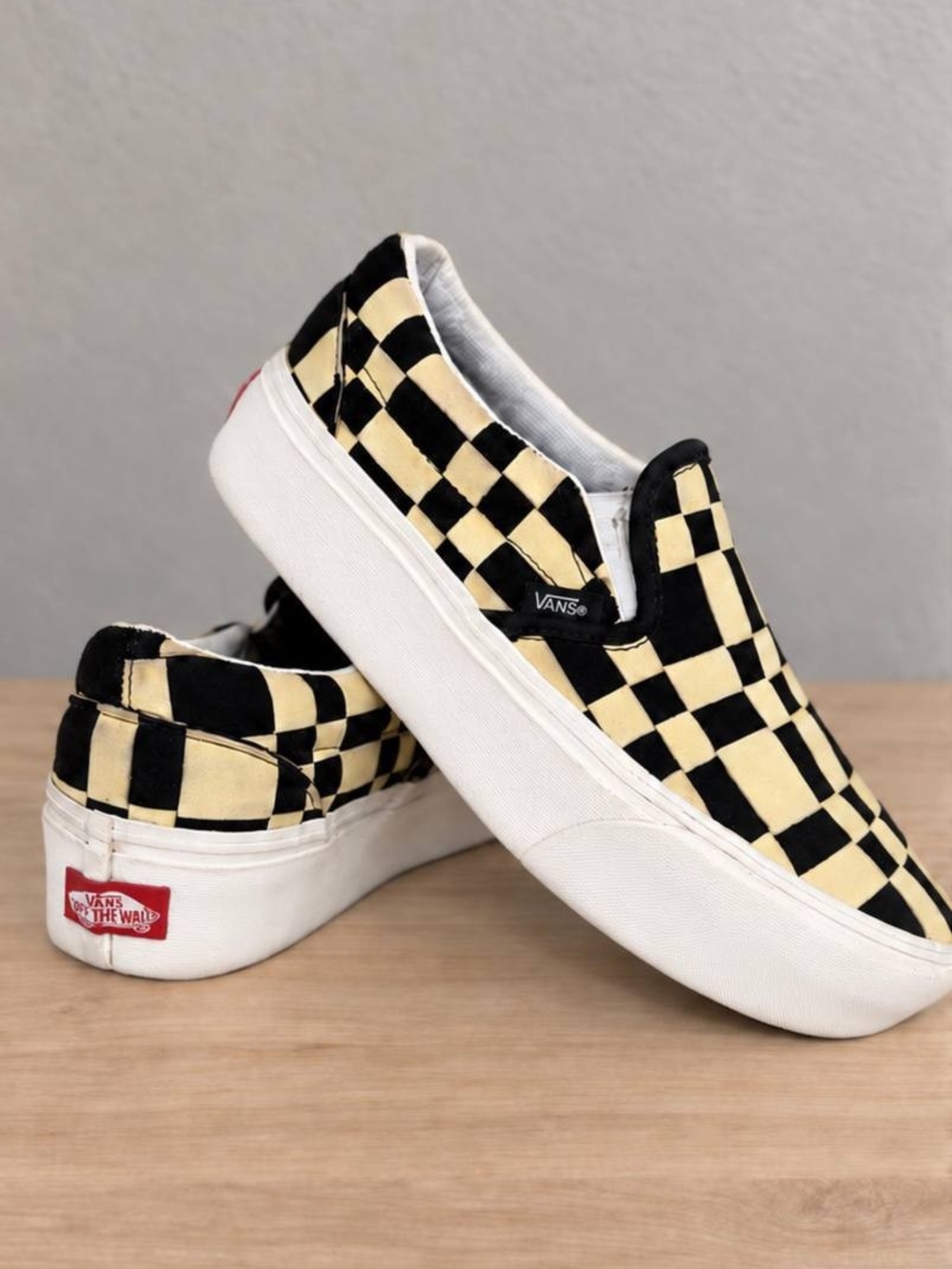 Vans Slip-On Checkerboard Sneakers - Black & Cream